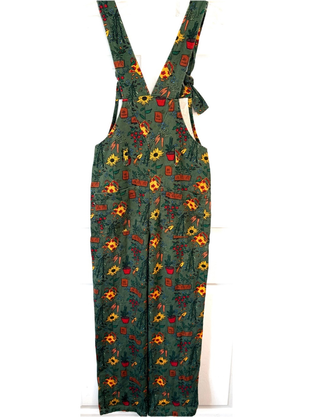 Lucy & Yak Dungarees Overalls Organic Cotton RARE Gardening Seeds Print Size 2 - Picture 6 of 8